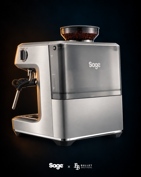 Sage the Barista Express Impress SES876BSS – stal szczotkowana, widok z tyłu – Sage × Bullet Brothers