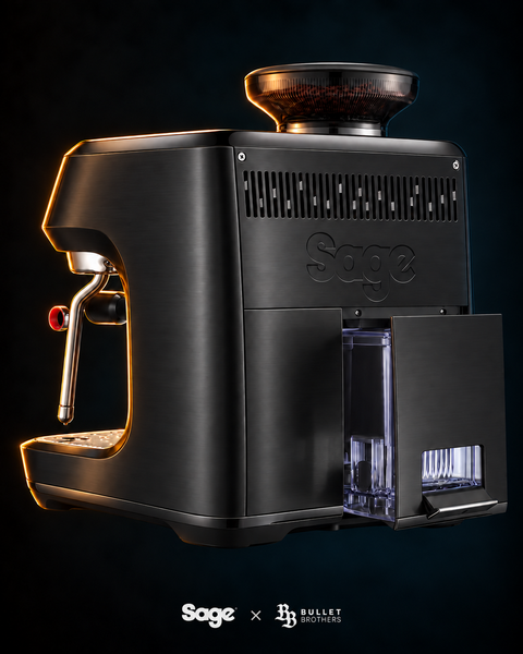 Sage the Oracle Dual Boiler SES995BTR czarny mat – widok z tyłu, Sage x Bullet Brothers
