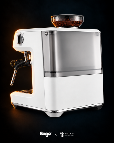 Sage the Barista Express Impress SES876SST – Sea Salt (sól morska), widok z tyłu – Sage × Bullet Brothers